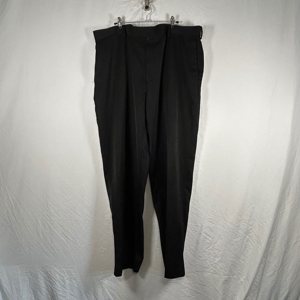 Axist Dress Pants Mens 40x32 Black Flat‎ Front Polyester Trousers Slacks